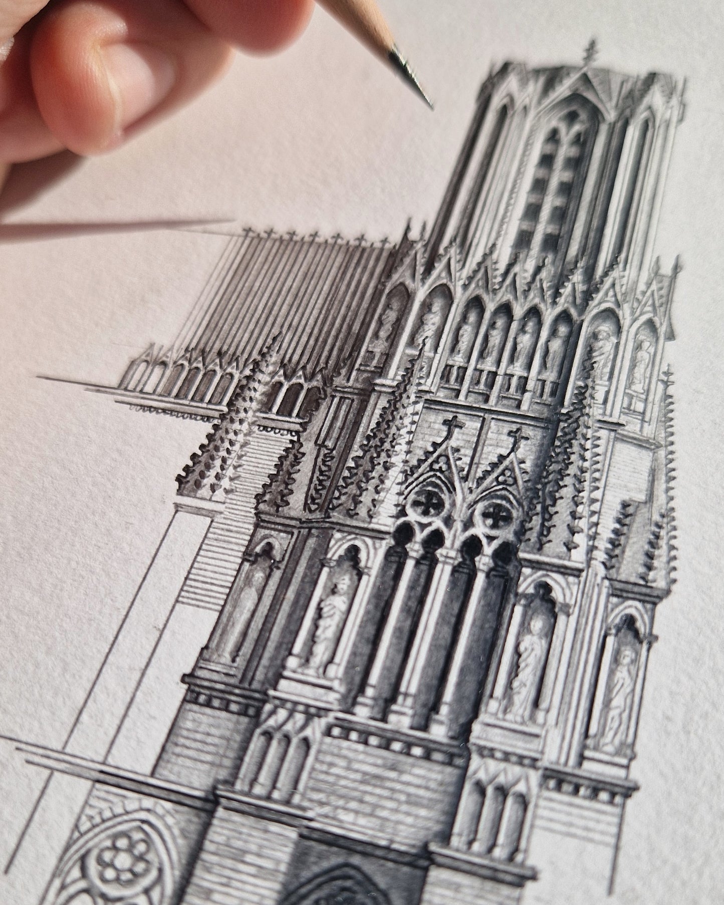 Reims Cathedral - Original Drawing