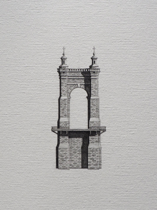 Roebling Suspension Bridge - Original Drawing